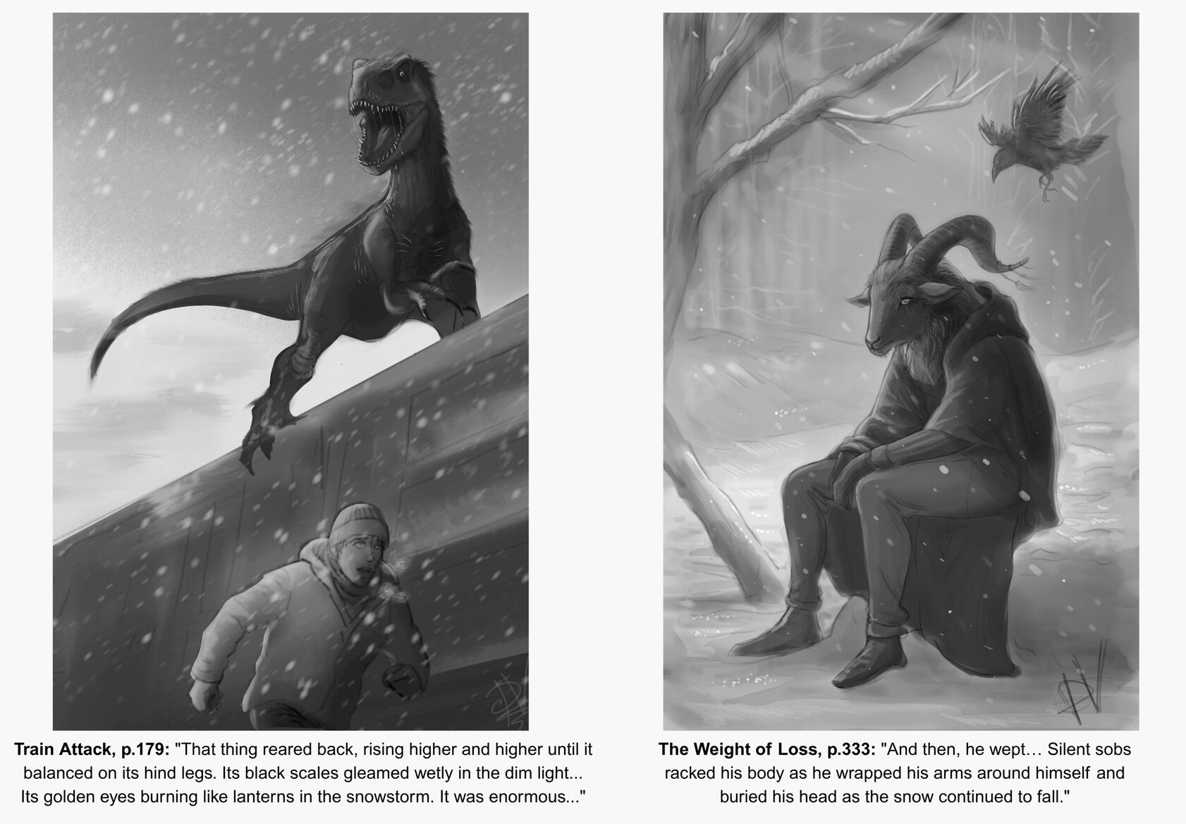 Illustrations to the Where the Dark Is Hungry, Digital: Krita, XP-Pen, 2026