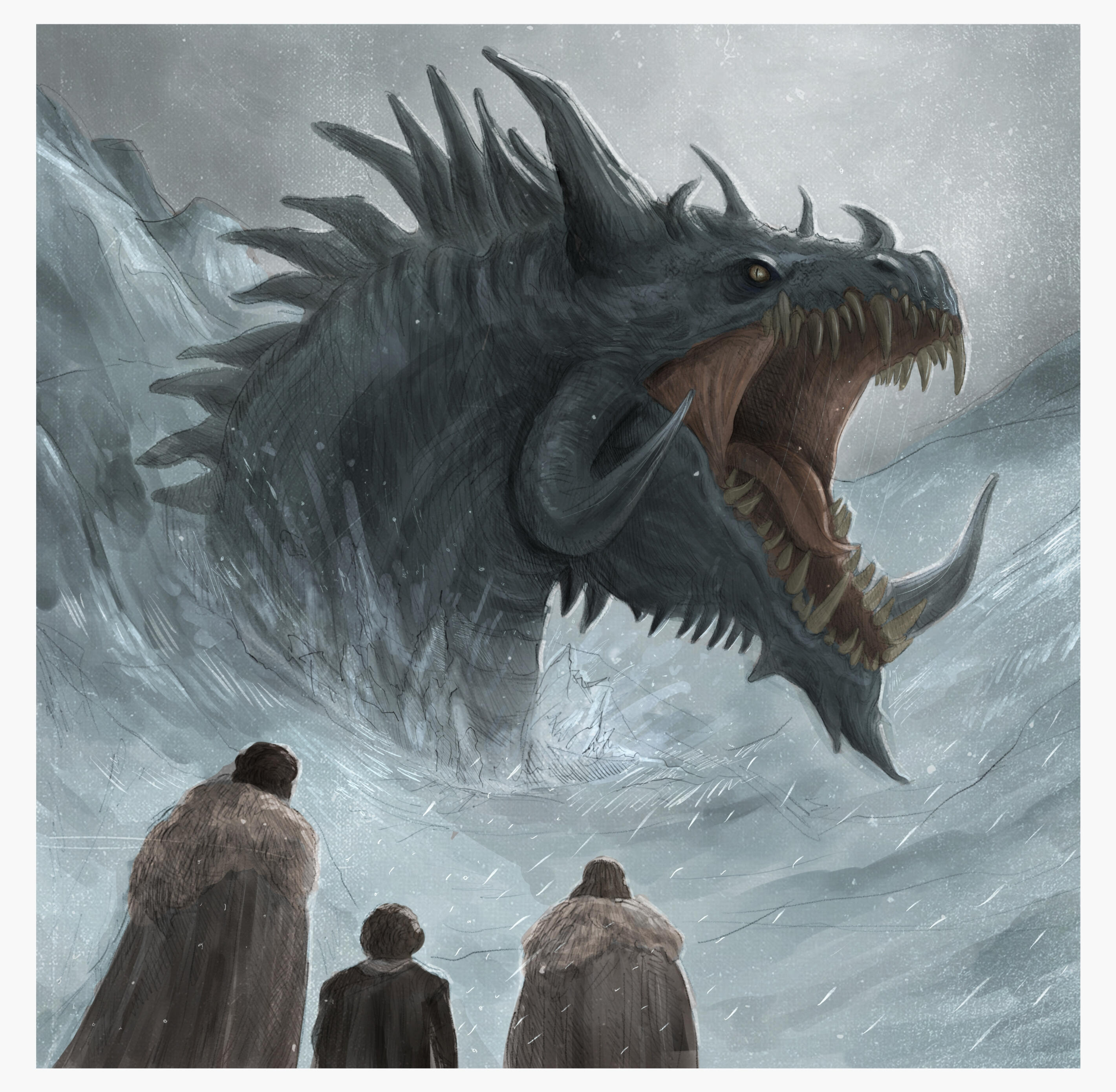 Dragons Remember What Men Forget: New book illustration. Original Creature Design. Digital (Krita, XP-Pen), 2026
