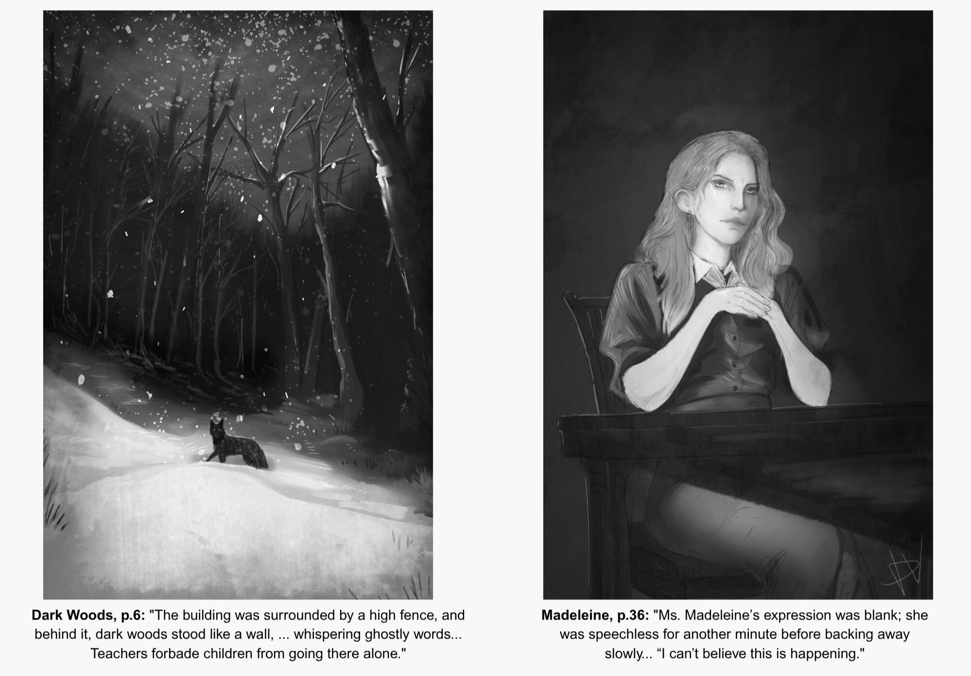 Illustrations to the Where the Dark Is Hungry: Digital (Krita, XP-Pen), 2026