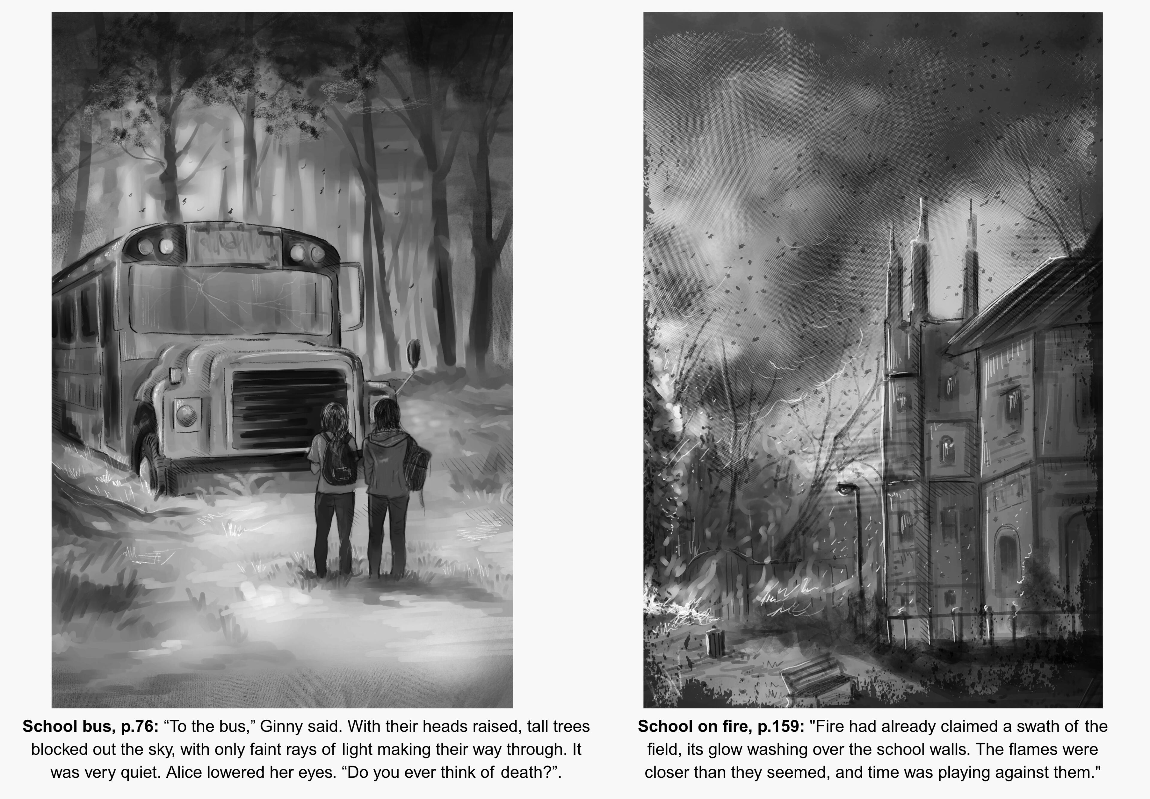 Illustrations to the Where the Dark Is Hungry: Digital (Krita, XP-Pen), 2026