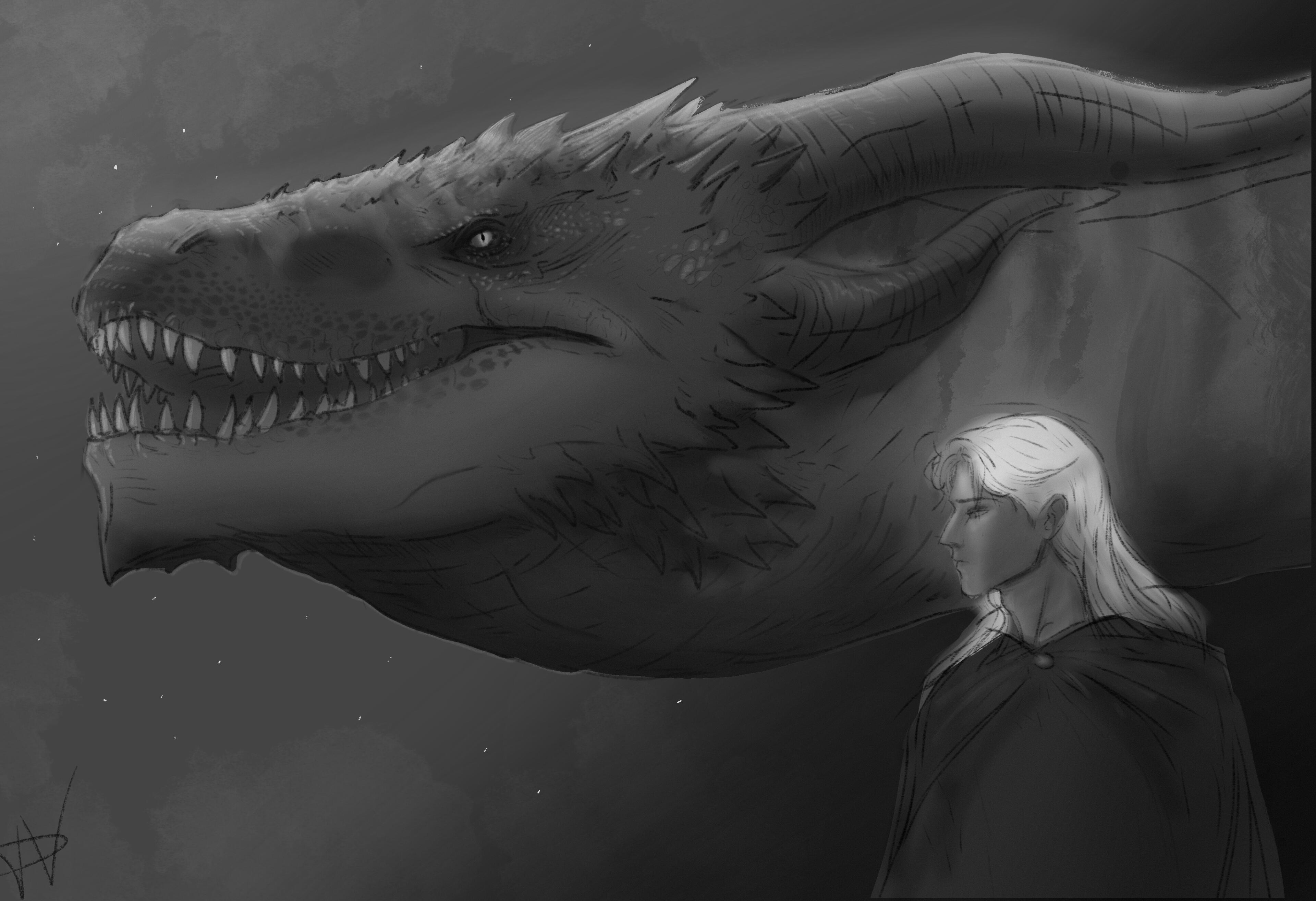 Dragons remember what men forget 2: Digital (Procreate, iPad, Finger drawing), 2026